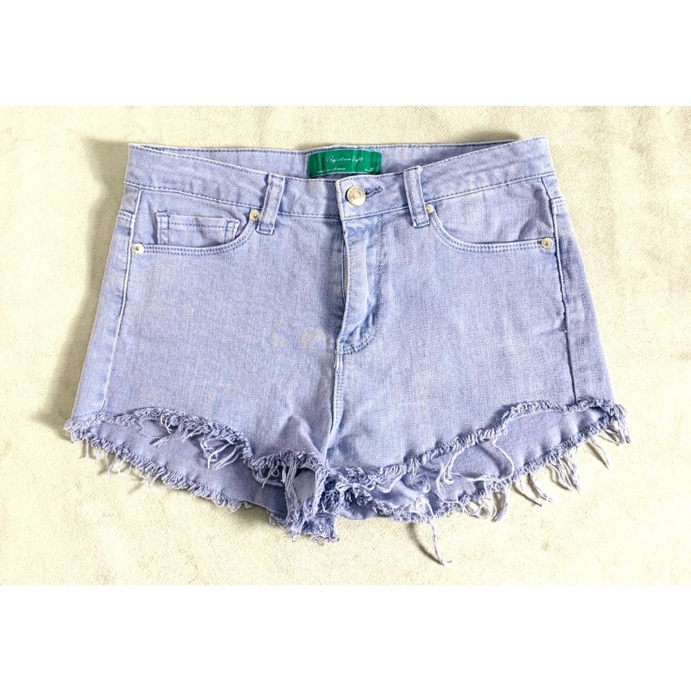 Signature Eight Raw Hem Purple Lilac Shorts S